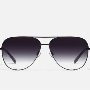 Quay x Desi High Key Mini Black Frame Fade Lens Aviator Shape Women’s Unisex